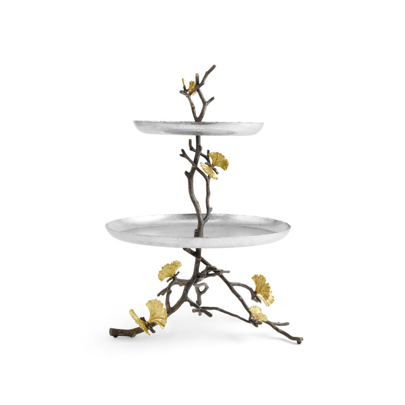 Butterfly Ginkgo Tiered Stand