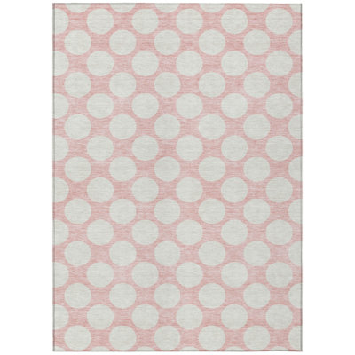 Tapis intérieur lavable à pois rose 3 pi x 5 pi