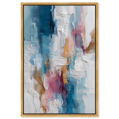 Décoration murale moderne pétale rose et bleu océan I par 