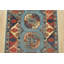 Tapis de style tribal bleu en laine noué à la main 2 pi 9 po x 9 pi 6 po Kazak