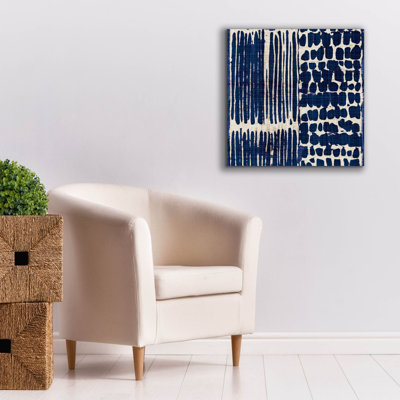  «Indigo Batik 3» par Wild Apple Portfolio, art mural sur toile, 26 po x 26 po