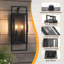Lanterne murale d'extérieur en fer forgé 2 lumières Selisa avec abat-jour en verre transparent-917363613-909002670
