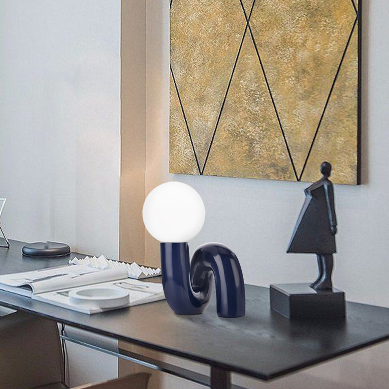 Verda Resin Table Lamp, Blue