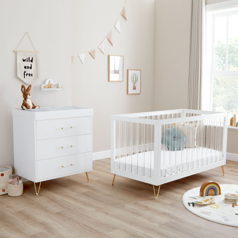 Babymore Kimi Acrylic 2 Piece Nursery Room Set, 87cm H x 70cm W