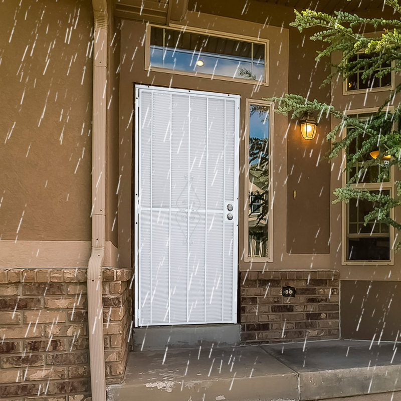Grisham Iron Security Doors,White, 80"H x 36W" x 2"D