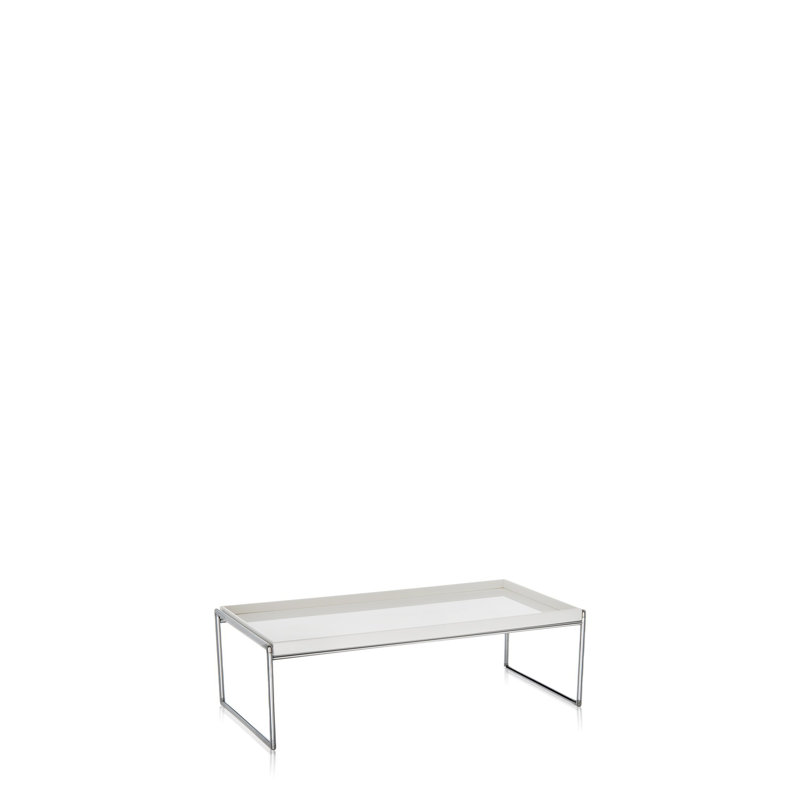 Trays Coffee Table, White, 10" H x 31.5" L x 15.75" W
