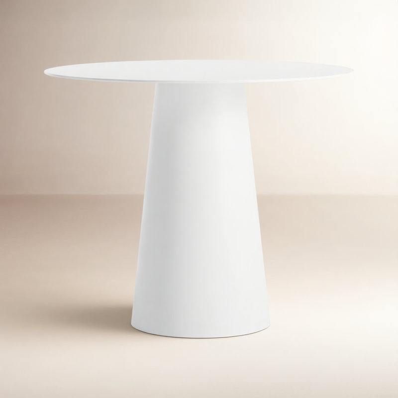 Circula Round Metal Dining Table, White, Standard (30" Height), 52" W x 52" L