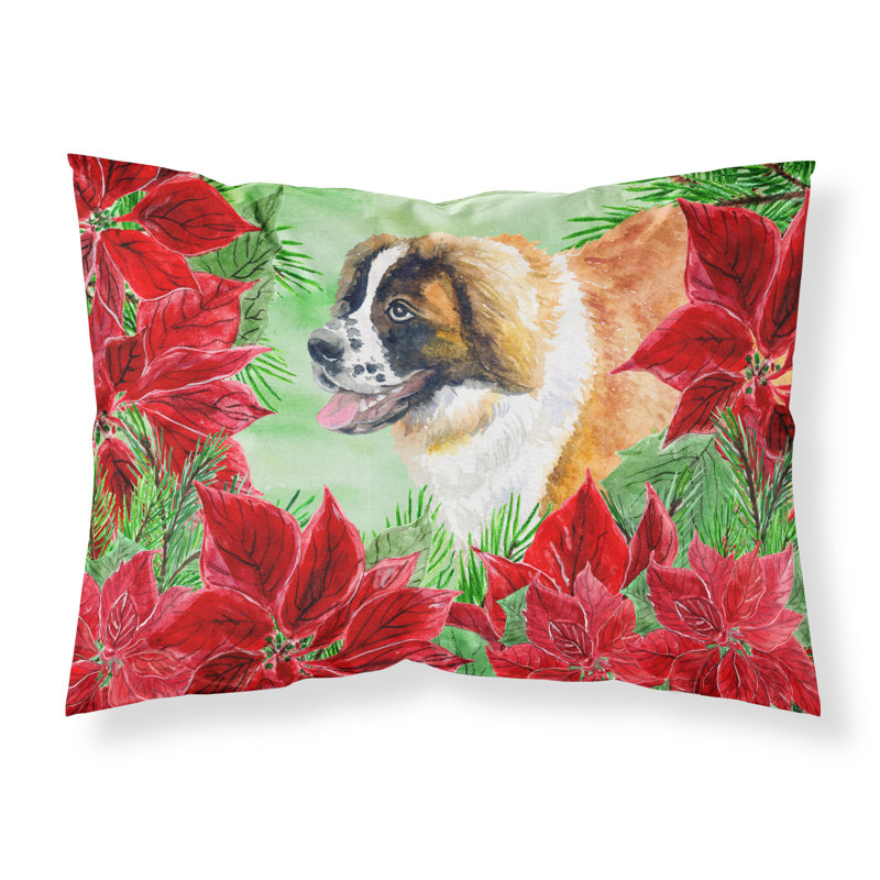 Taie d’oreiller poinsettas, Saint-Bernard