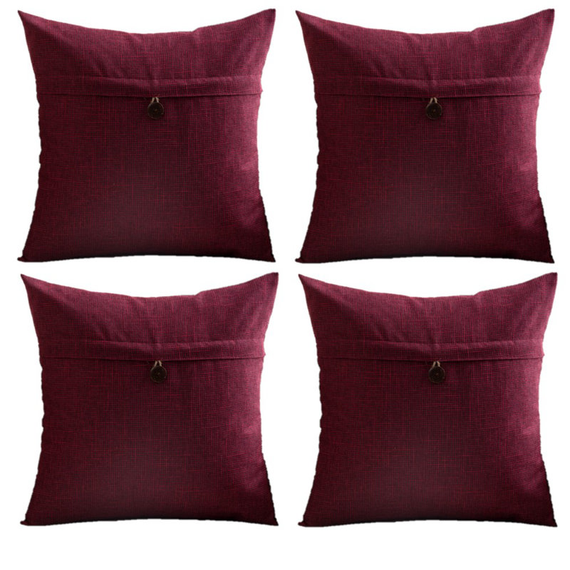 Housses de coussin rétro à un bouton, Bourgogne
