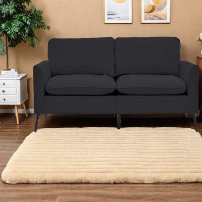 Canapés en cuir confortables, causeuse moderne compacte pour le salon