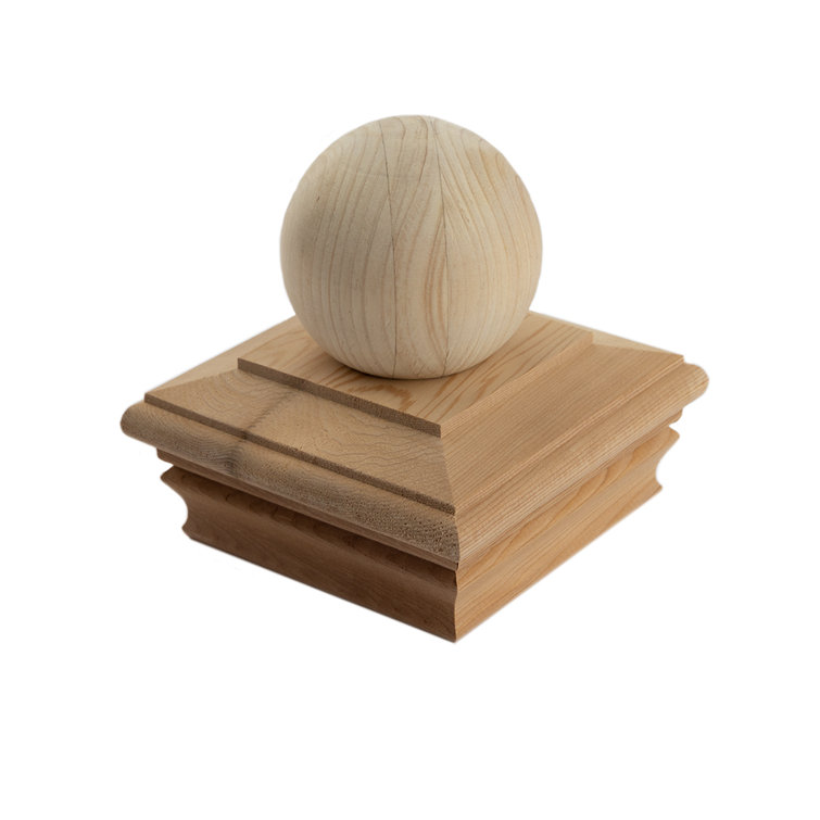 Wood Ball Top Post Caps - Wood Deck Post Tops