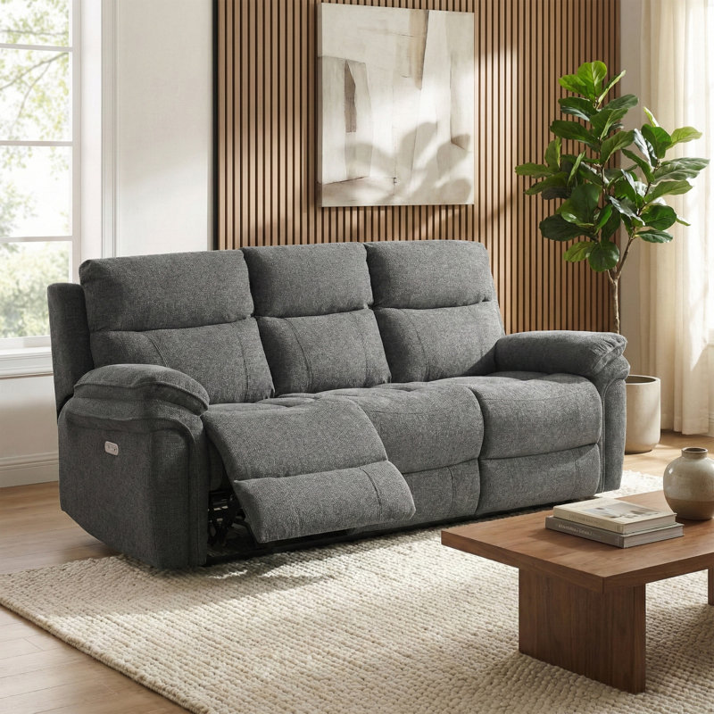 Coombs 3 Seater Electric Reclining Sofa, Dark Grey