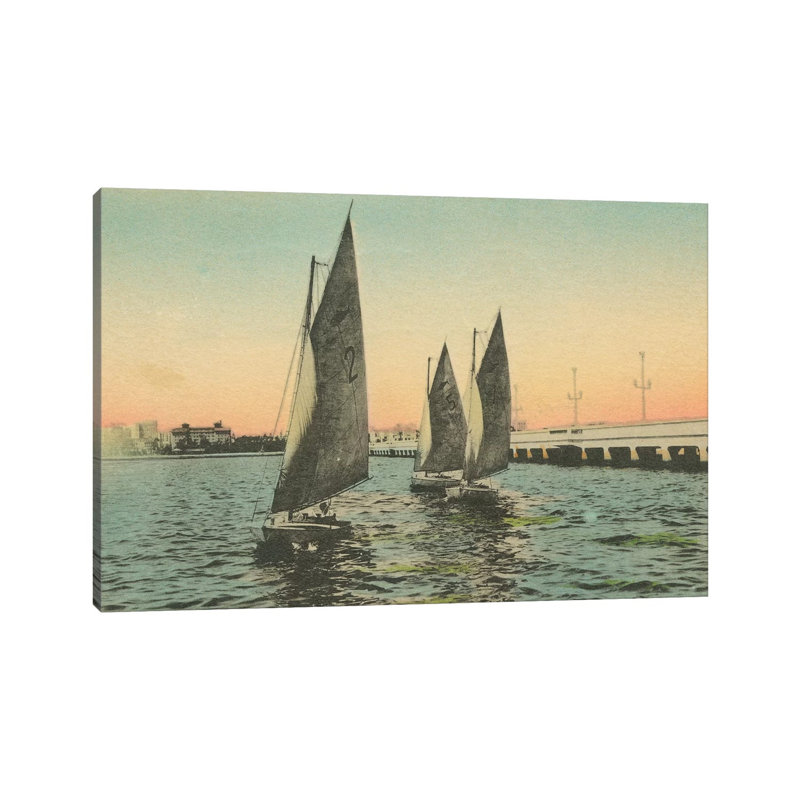 Florida Postcard I 1 Piece Wrapped Canvas Painting, 30.48 cm H x 45.72 cm W