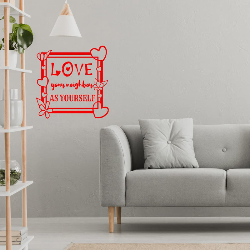 Adhésif décoratif maison, H 18 po x l 18 po, Rouge