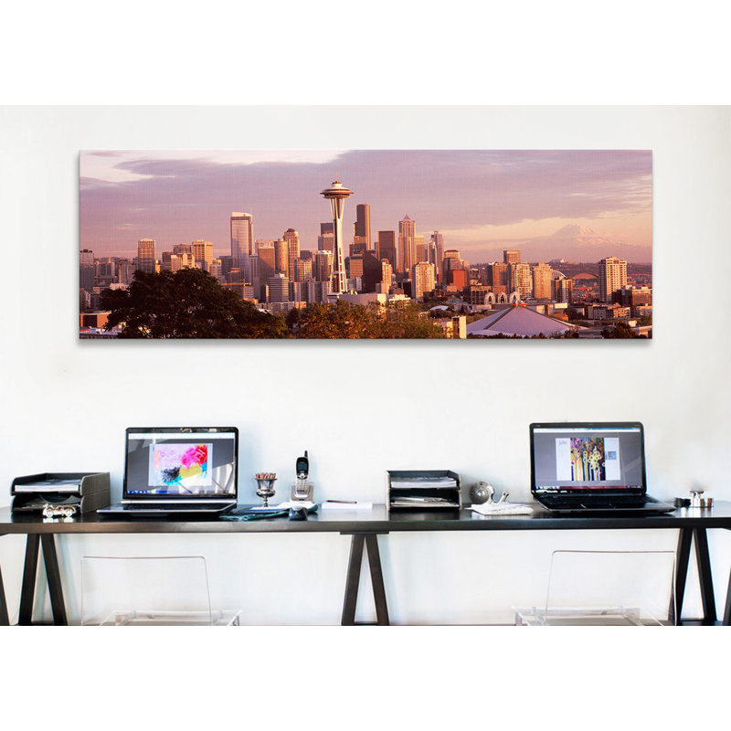 « city vu from reine anne hill, aiguille d’espace, seattle, king county, washington state », reproduction de photo sur toile
