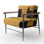 Fauteuil d'appoint rembourré jaune et noir Walt Crossing Paths II-1909120613