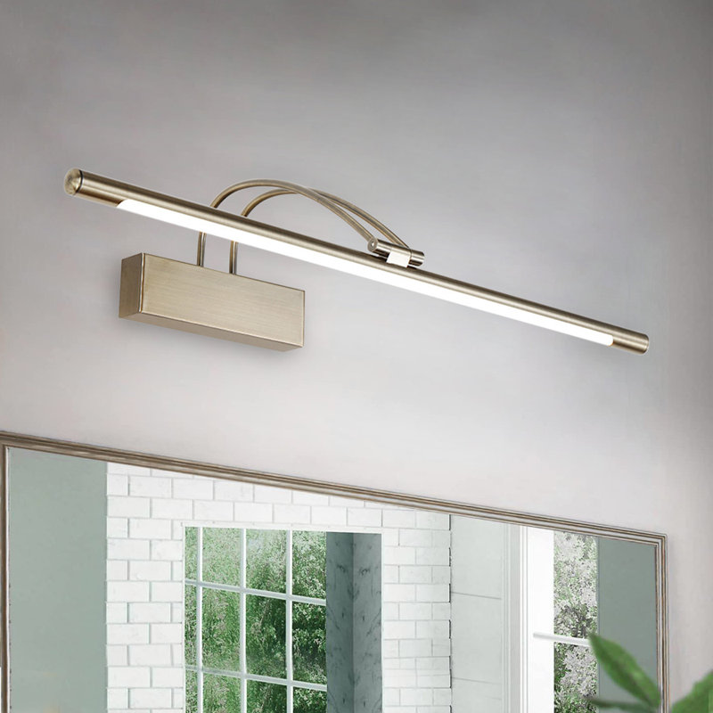 1-Lamp dimmable LED mirror front light, Silver, 15 W, 6.88" H x 31.88" W x 31.88" D