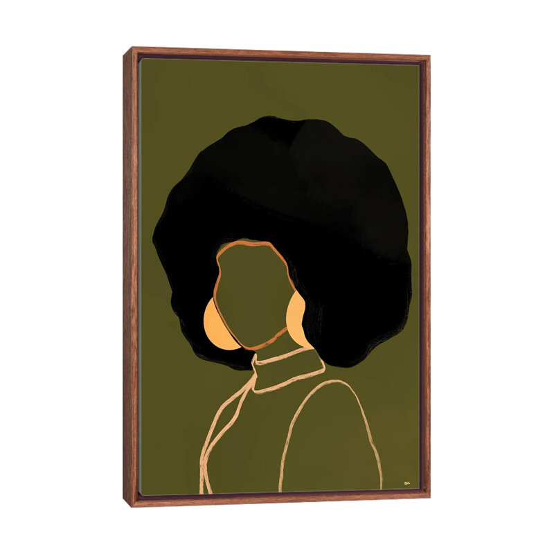 «Diana» par Bria Nicole - impression d'art graphique, H 48 po x l 32 po x P 1,5 po, Toile avec cadre en bois brun classique