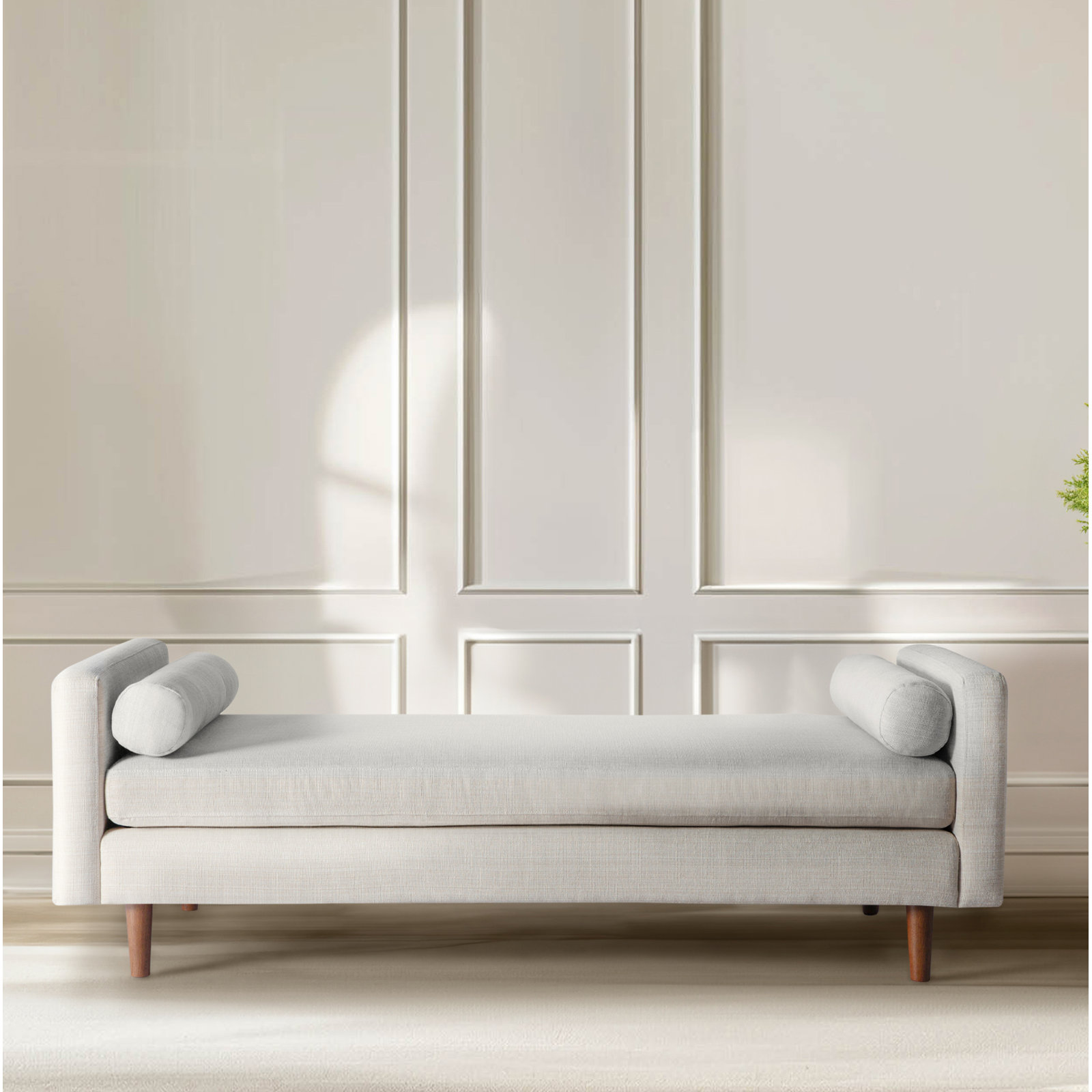 Laguna Upholstered Daybed - Twin, Cream Performance Basketweave