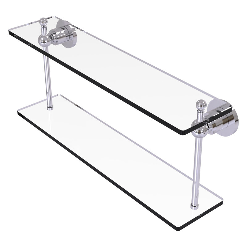 Lera 2 Piece Tiered Shelf, 22" W x 12" H, Polished Chrome