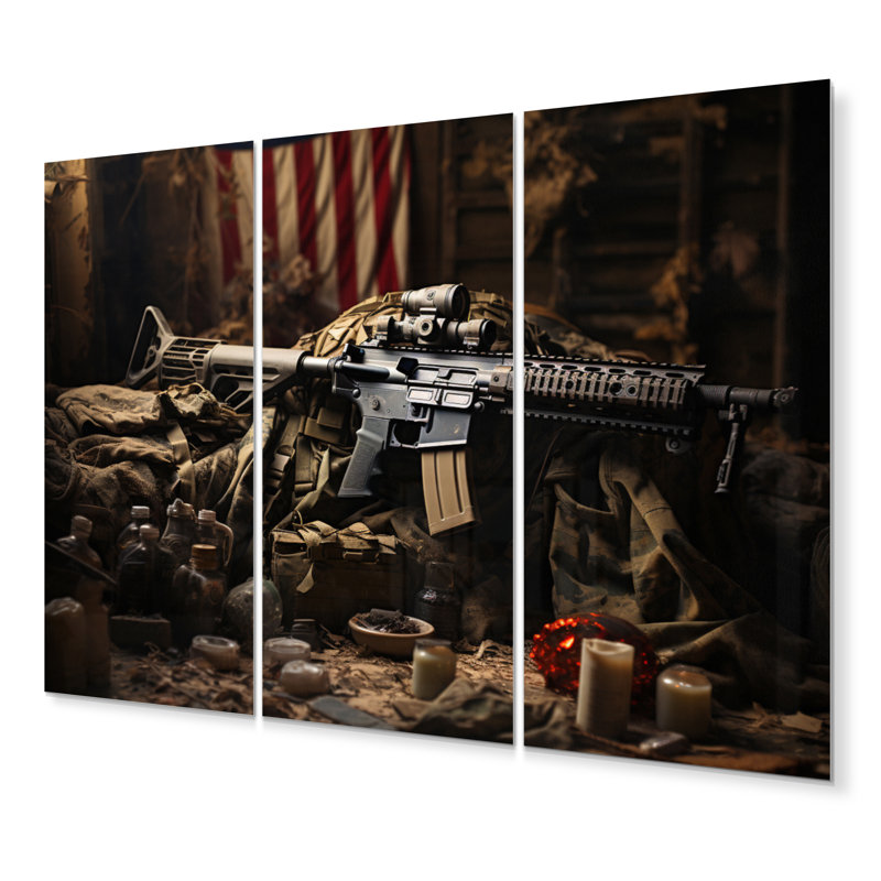 Patriotic Visions - Ensemble de décoration murale armée en métal