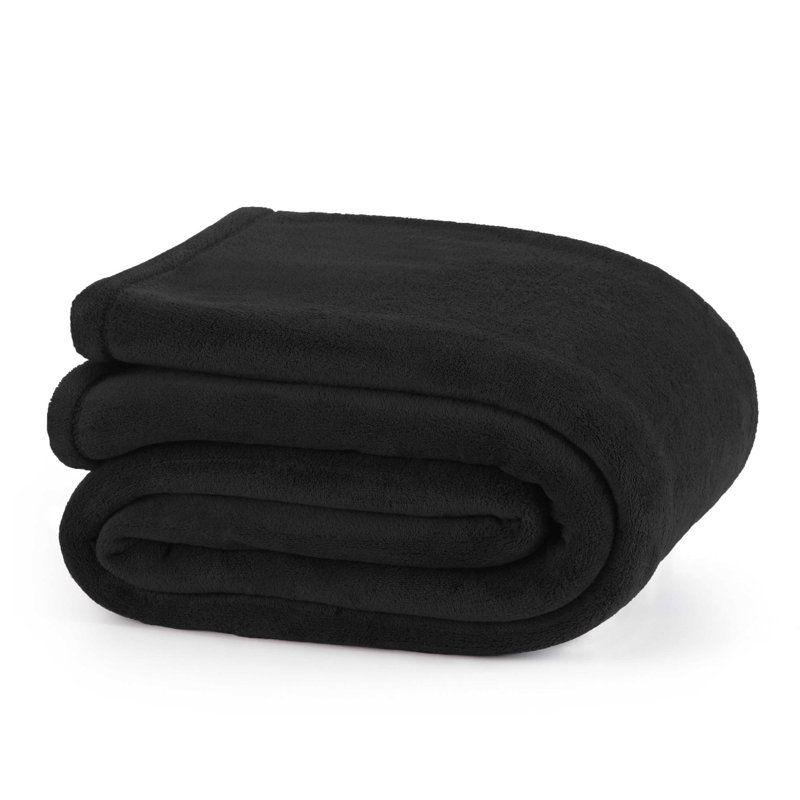 Couverture en peluche Martex, Noir, noir, noir, noir, Très grand lit