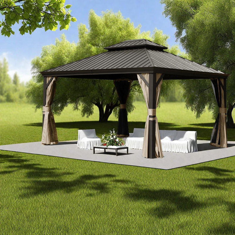 Grands auvents et abris de jardin 10 x 14 (doit inclure le cadre), terrasse moderne avec toit en acier