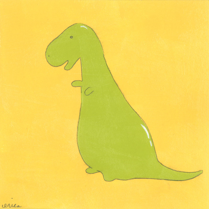 T-Rex by June Erica Vess - Wrapped Canvas Print, 30cm H x 30cm W