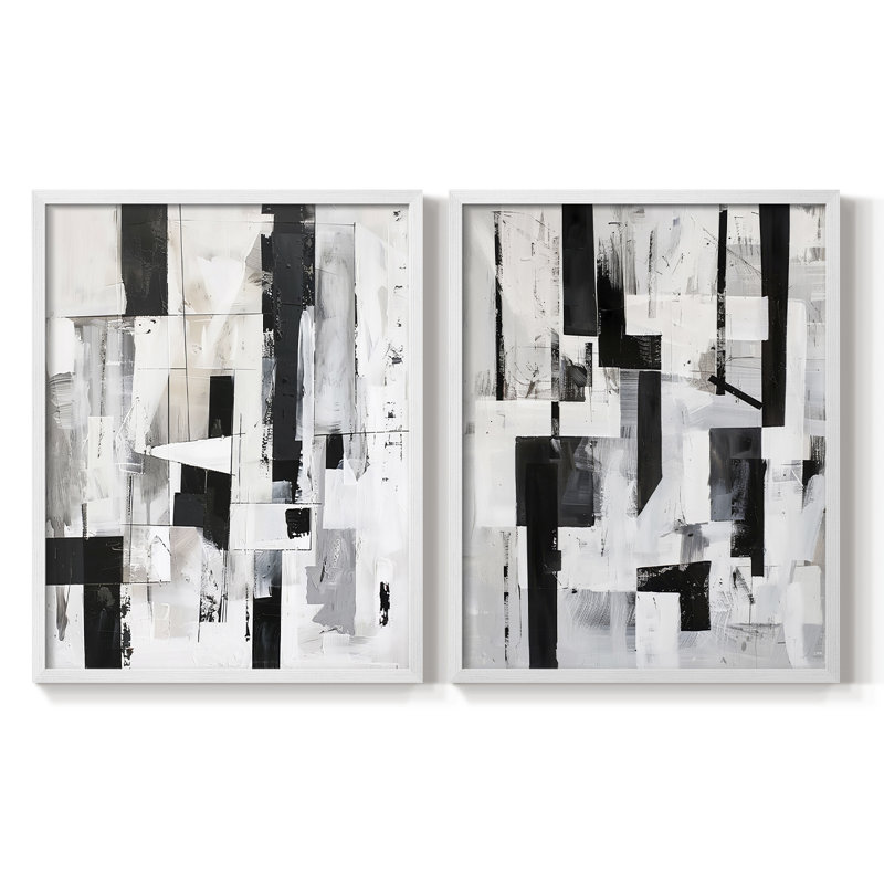 ABSTRACT Series XXVIII - Impression encadrée de qualité supérieure - prête à être accrochée - aucun clou requis - aucun clou requis