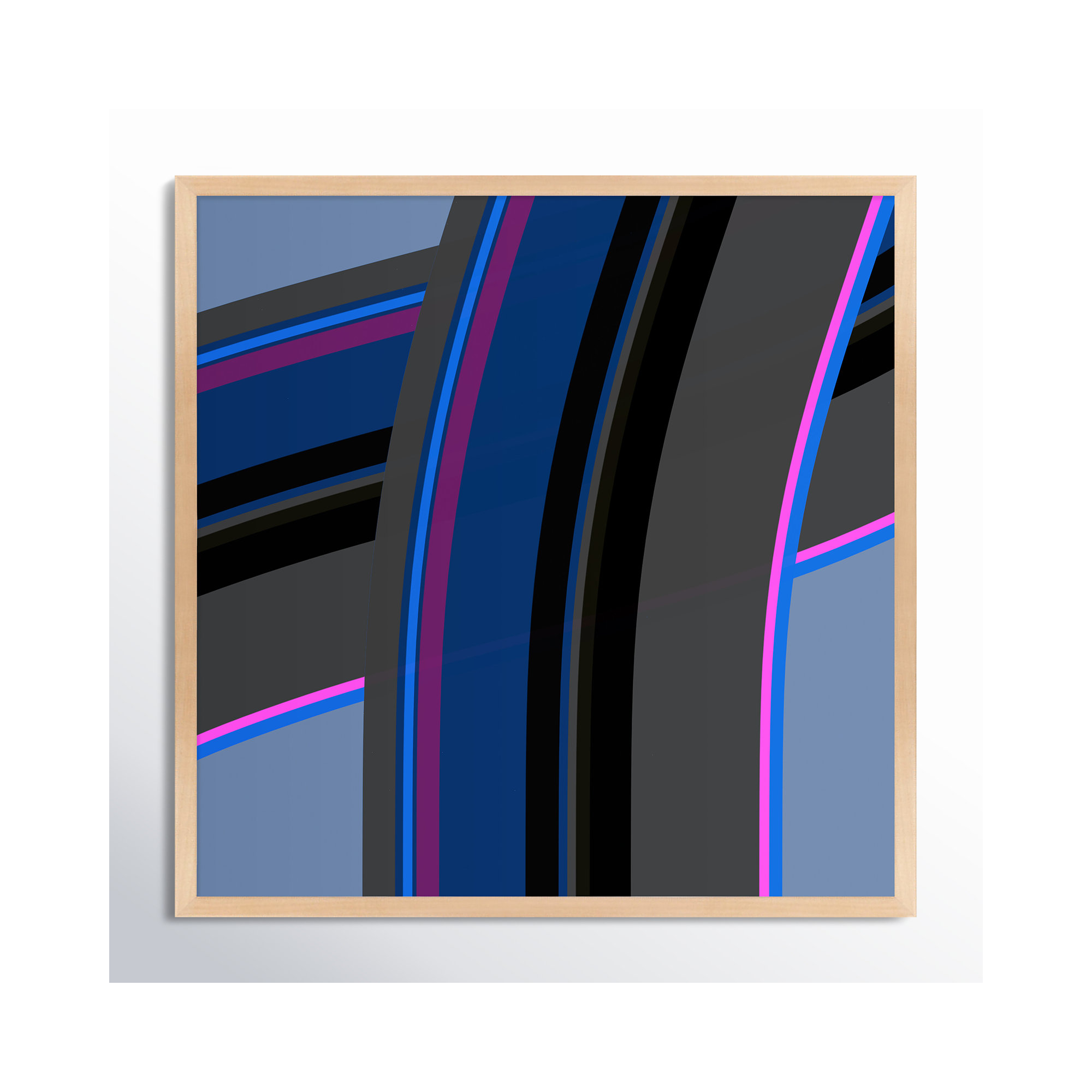 Neon Twist by Jacques Pilon, 16" H x 16" W x 1.25" D, Maple Wood