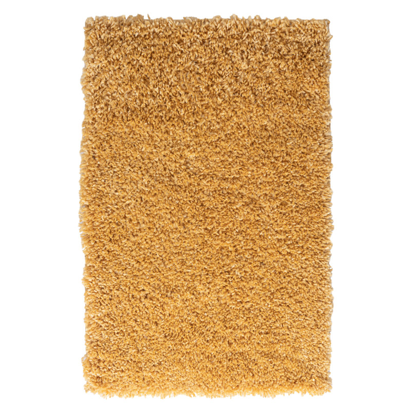 Shaggy Lush Golden Yellow Rug, Rectangular 60 x 90cm