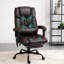 Chaises de bureau en similicuir brun avec conception réglable, télécommande, structure en métal et siège inclinable, 29,5 x 26 x 48 po