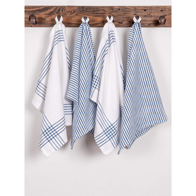 Coverty Cotton Stripe Kitchen Towel Linen Set, Blue