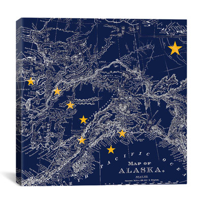 Drapeau d’alaska, carte carrée, impression sur toile
