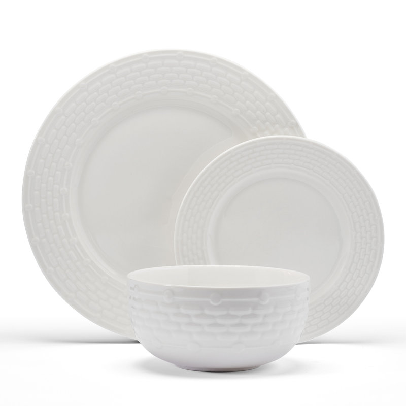 Sonya White Porcelain 24-Piece Dinnerware Set