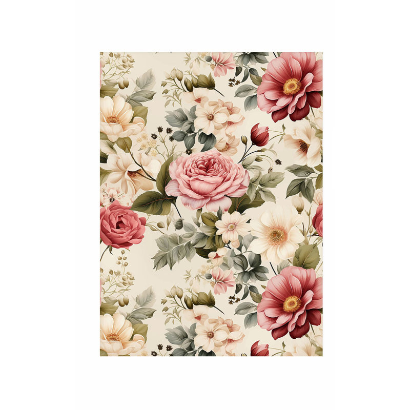 Floral Flower Pattern VII Unframed Art Print, 14" H x 11" W