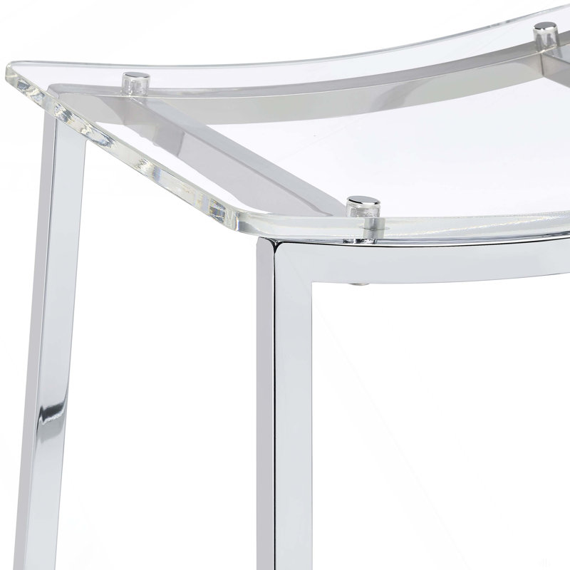 Tabouret chromé sans dossier (ensemble de 2), Tabouret de comptoir (siège d'une hauteur de 24 p