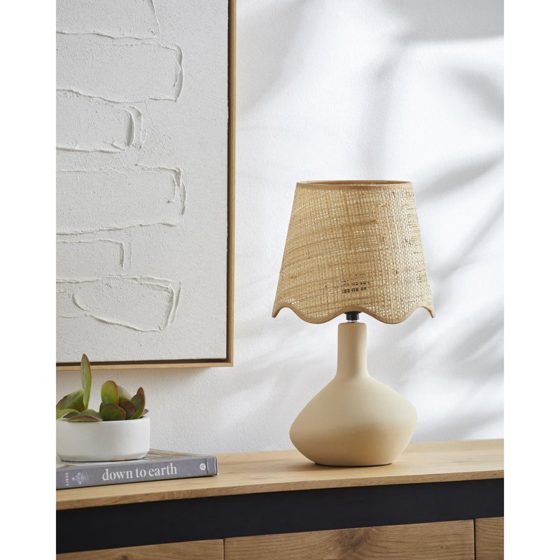 Lampe de table d'appoint Terae, Crème, Brun clair