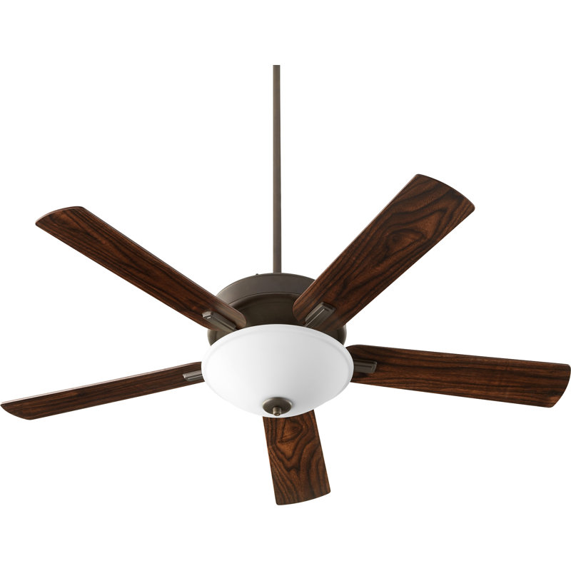 Byrnes Ceiling Fan with LED Lights, Oiled Bronze with Weathered Oak Blades