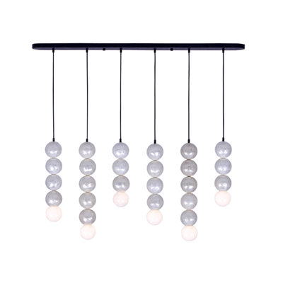 Pearls 6 LT Matte Black Linear Pendant Kalco