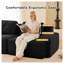 Canapé modulaire en forme de U de 153 po de couleur noire, canapé 4 places en velours côtelé avec 2 repose-pieds mobiles, aucun assemblage requis-1172500034-1172500040
