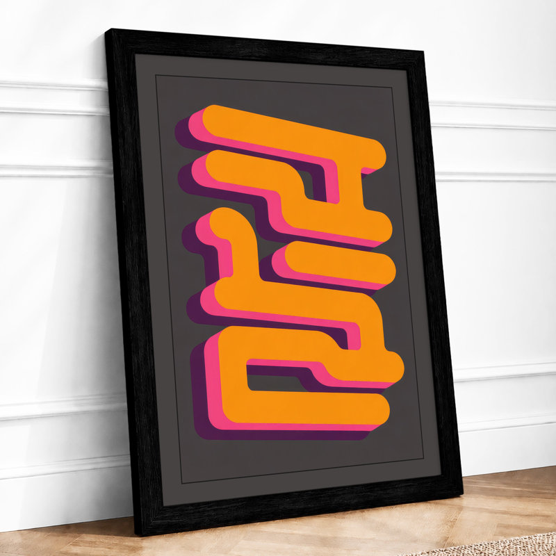 Stacked Rhythm Geometric - Framed Print, Black, A4 - 29.7 x 21.0 cm