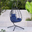 Fauteuil à œufs avec support Balancelle d'extérieur pour l'extérieur en osier-32395996