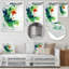 Peinture abstraite verte et blanche II - art mural abstrait en métal-183705102