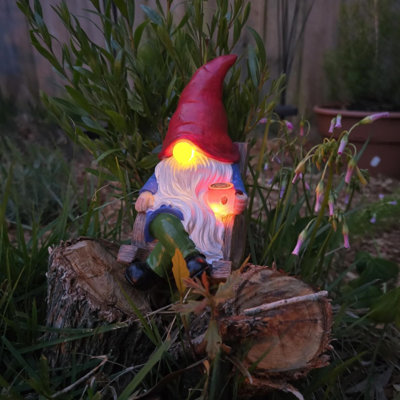 Solar Garden Gnomes Outdoor Statue with Solar Lights