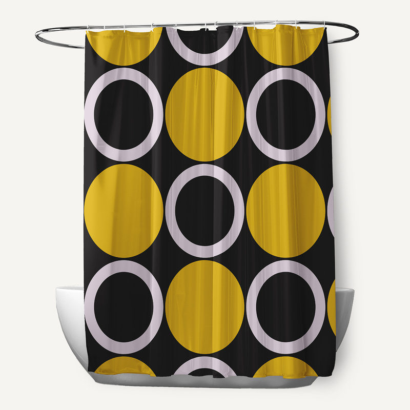 Rideau de douche Mod Circles, Moutarde
