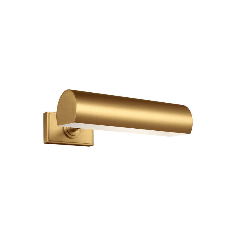 Mendee 1 - Light Hardwired Dimmable Wall Mounted Picture Light, 2.5" H x 10" W x 10.3" D, Burnished Brass