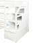 Lit mezzanine simple au-dessus d'un lit double avec escalier - rangement supplémentaire, grand compartiment de rangement blanc, gardez votre chambre bien rangée-1838679006-1838679007