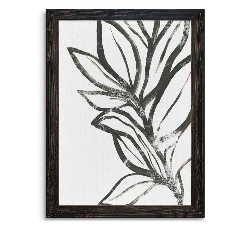 Leaf instinct ii-reproduction d’art sur toile encadrée, H 38 po x l 28 po x P 1,25 po, Cadre ébène