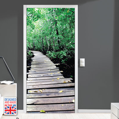 Wooden Path Door Wall Mural